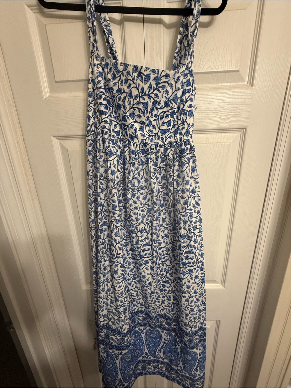 Blue & White Floral Print Sundress